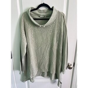 Kaktus Womens Top Sage Green Floral‎ Lace Size XXL